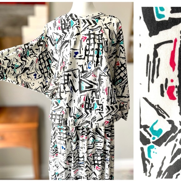 Sloppy Joes Dresses & Skirts - Sloppy Joes 90s Comfy Geometric Skirt Set